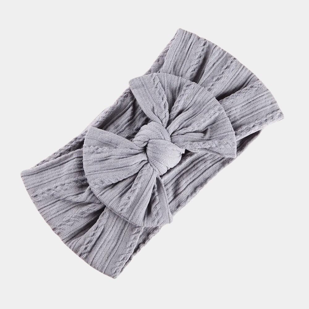 Bandeau bébé gris avec gros nœud