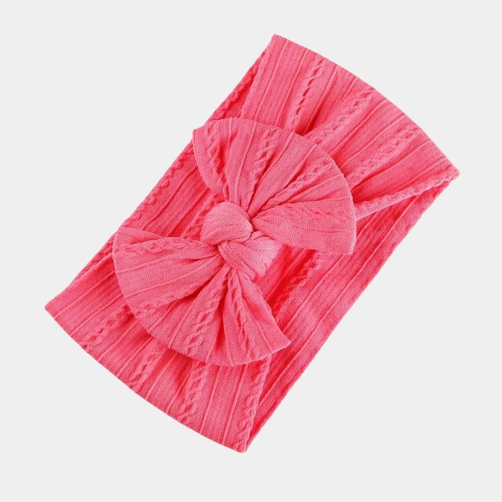 Bandeau bébé rose avec gros nœud