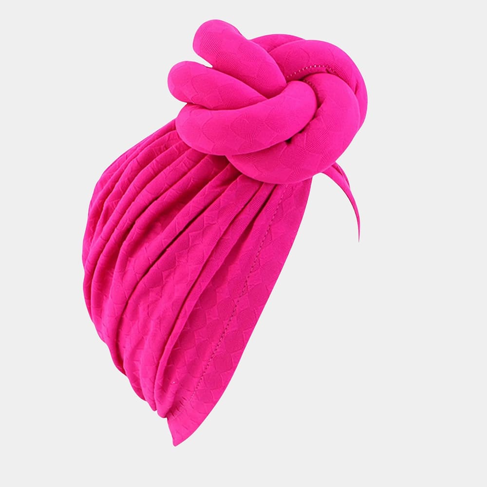 Turban africain rose fuchsia avec gros nœud