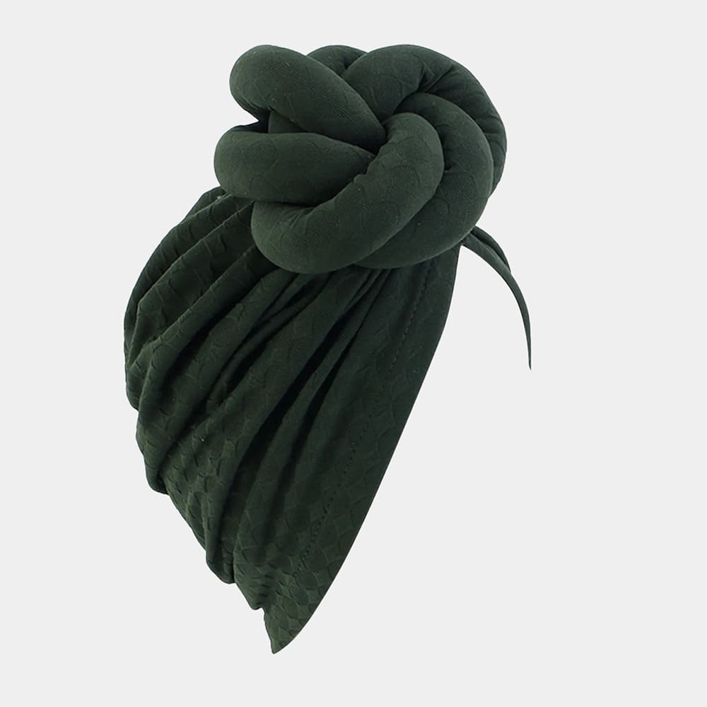 Turban africain vert foncé avec gros nœud